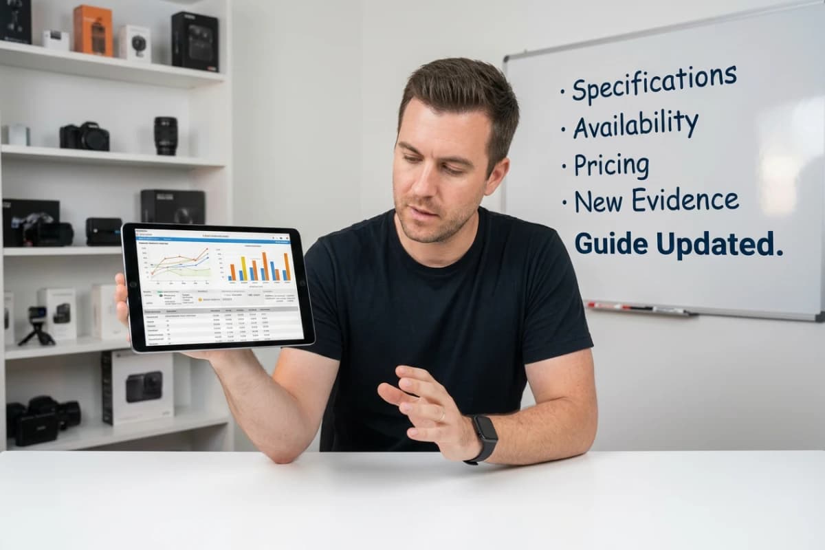 Editor reviewing updated product specifications and evidence.